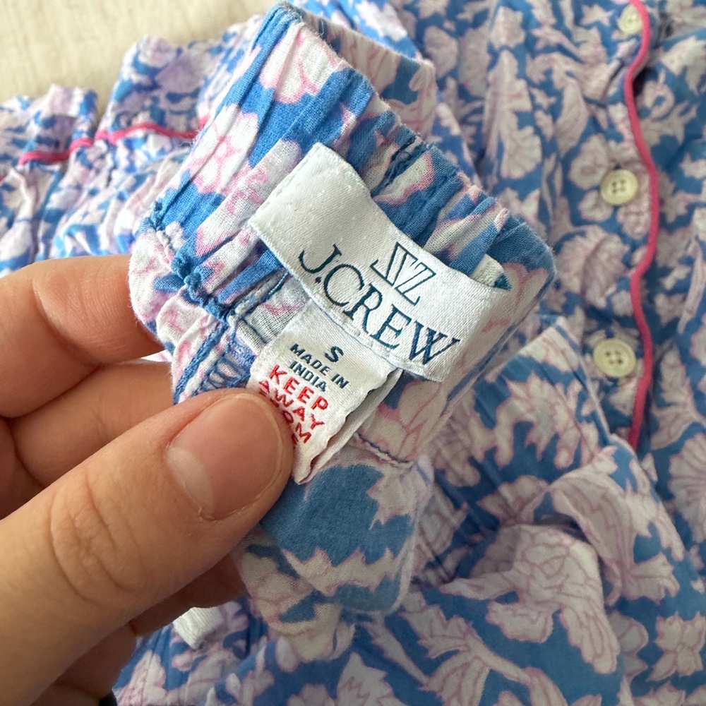 SZ Blockprints X J. Crew long-sleeve cotton voile pajama set in Nila print - Picture 3 of 6